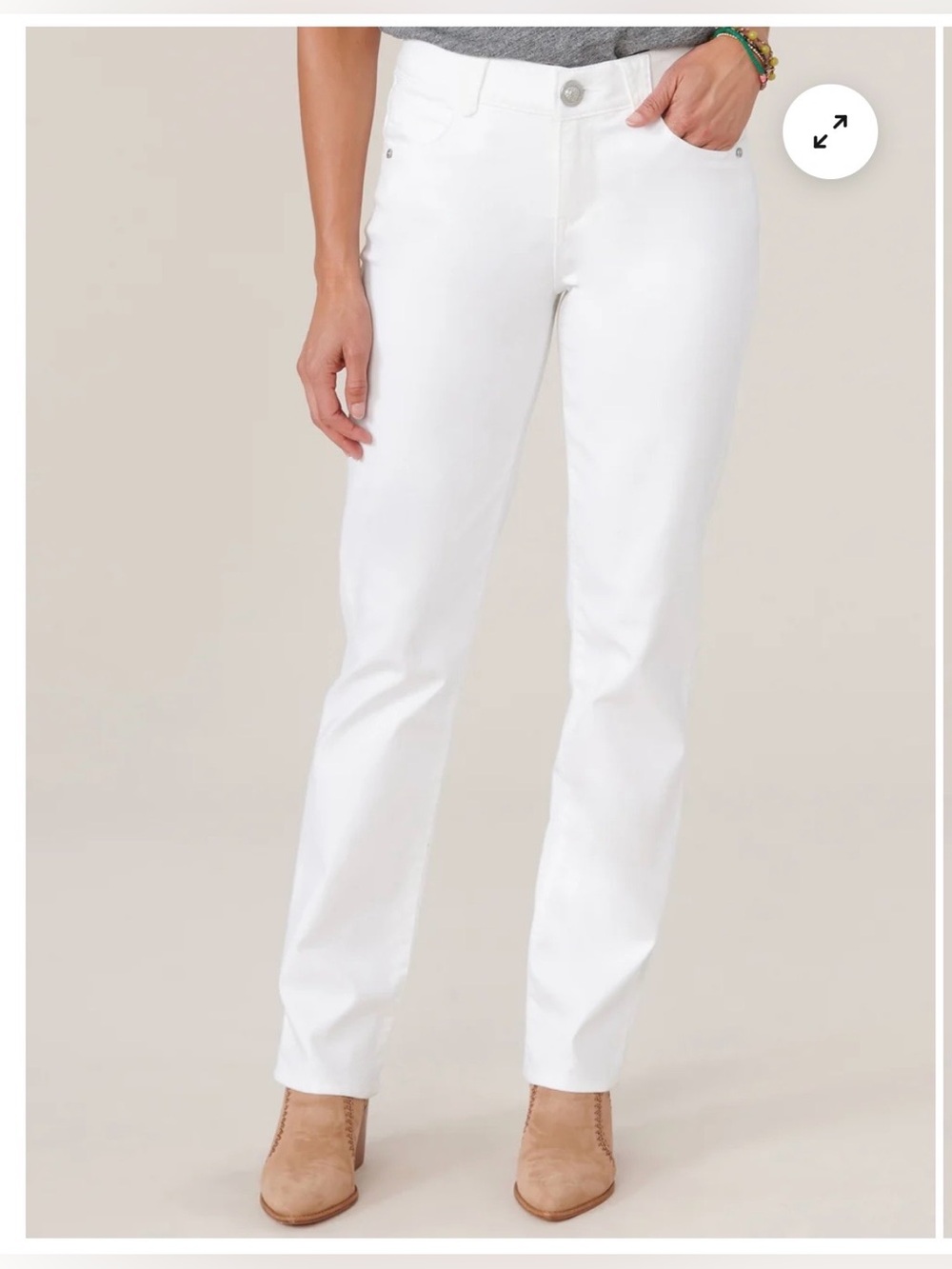 Democracy Ab solution Women's Straight-Leg White Jeans